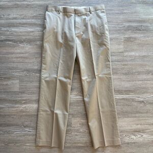 Dockers Straight Fit Pleated Khaki Pants Men’s 34x32 Classic Beige Cotton